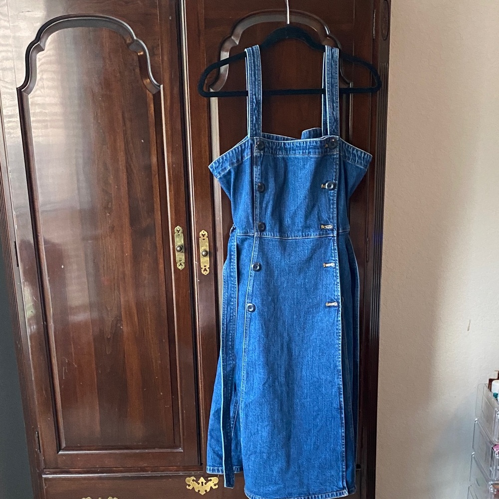 J. Crew Blue Denim Button-Front Dress